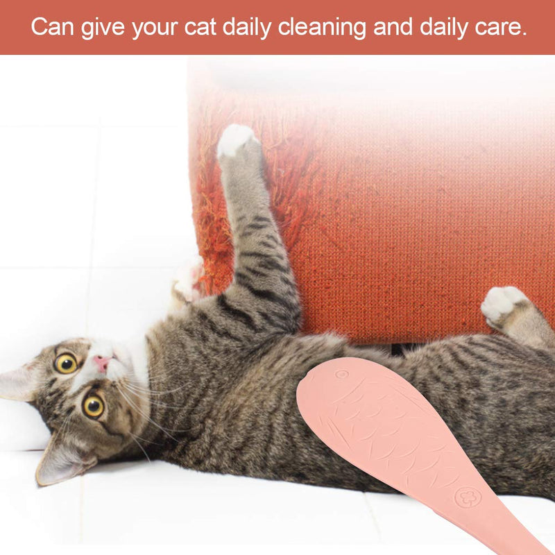 Cat Comb, Cat Tongue Textured Grooming Brush Fish Shape Cat Massage Comb Simulated Cat Tongue Brush Groomer Hair Care Tools for Dogs and Cats() Combs Pink - BeesActive Australia