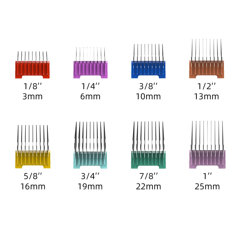 Professional Animal Stainless Steel Clip Attachment Guide Comb Set for 5-in-1 Detachable Blade Pet, Dog and Cat Clippers (Not compatible with A5 style Detachable Blade) - BeesActive Australia