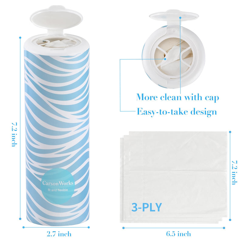 Car Tissues Cylinder 4 Packs Round Tissue Box Holder Fit for Car Cup Holder, Home Small Tissue Dispenser with Refill Tissues for Car Bathroom Office - BeesActive Australia