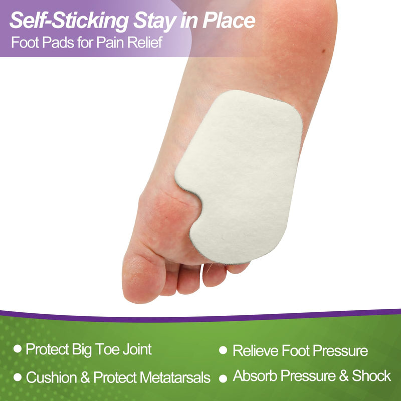 20 Pcs Sesamoiditis Pads, 1/4" Thick Adhesive Skived Felt Metatarsal Felt Foot Pad for Callus Sesamoiditis Relief Forefoot Cushion Dancers Pads Ball of Feet Pain(Beige,Right) Right Foot Style