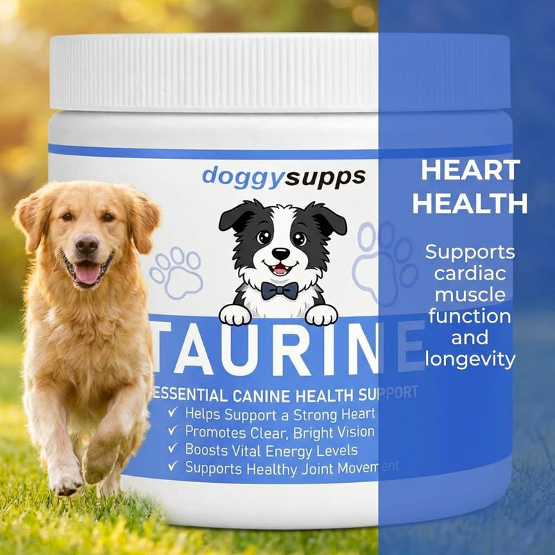Doggy Supps Taurine Powder for Dogs, DoggySupps Taurine Supplement for Dogs, Grade Amino Acid Supplement for Heart, Vision & Daily Wellness, 200 Grams (1)