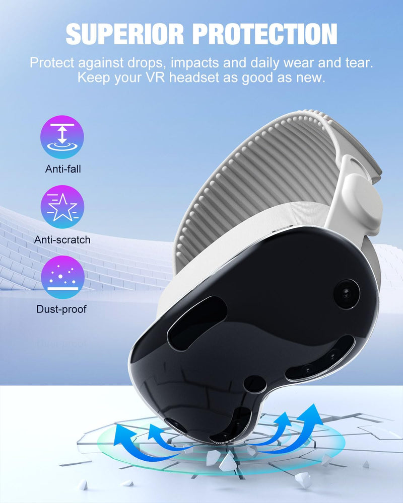 MoKo Protective Case Compatible with Apple Vision Pro, AR Clear TPU Cover Case for Vision Pro VR Headset Accessories, Shockproof Bumpers, Protective Cover MR Accessories, Clear - BeesActive Australia