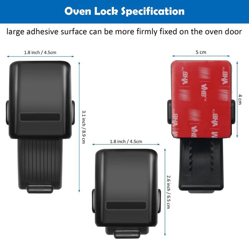 Windspeed 1.8x3.1 Inch Childproof Oven Door Lock 2 Pack Updated Oven Front Lock Child Safety Oven Lock Baby Proofing