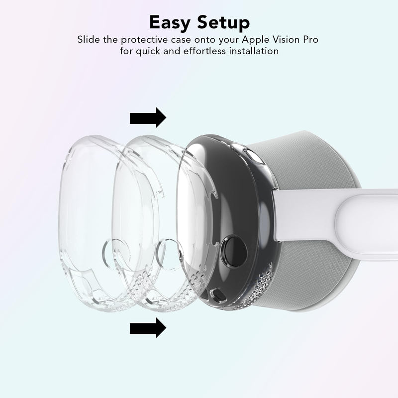 Upgraded Compatible with Apple Vision Pro Case TPU Protective Cover Case for Vision Pro VR Headset 2024 Accessories [Fit Air Holes Perfect] (Transparent) - BeesActive Australia