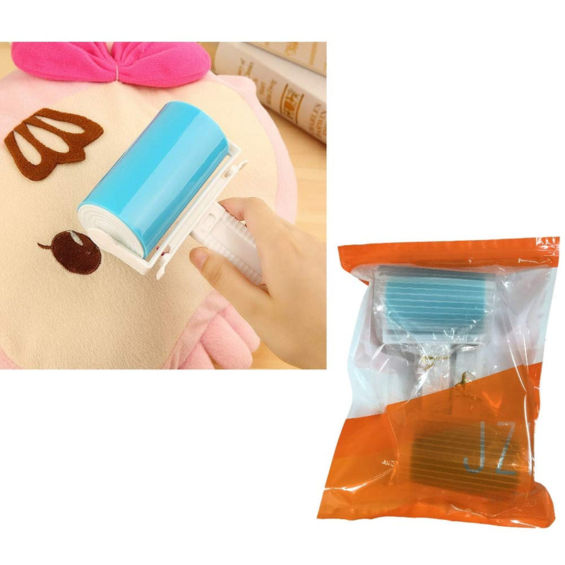 JZK 2X Blue Sticky Roller Lint Roller Suck Dust Hair Lint Clothes Wool Dust Fluff Animal Hair, Washable Reusable