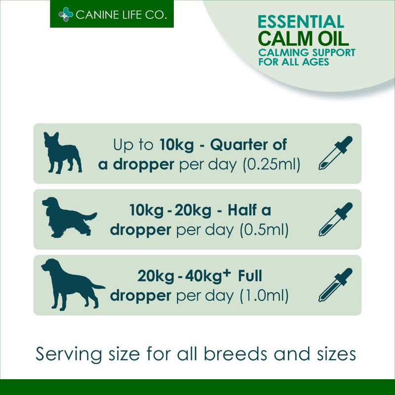 Canine Life Dog Calm Oil (60ml) Made from Pure Hemp Seed Oil for All Breeds, Natural Calming Support, Joint & Skin Health 60ml