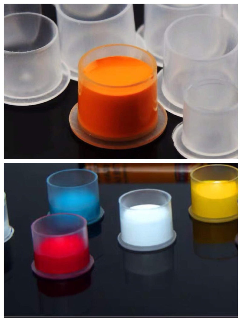Tattoo Ink Caps, 300pcs Plastic Disposable Microblading Tattoo Pigment Self Standing Cups, Medium Size of 14x12mm Medium 14mm - BeesActive Australia