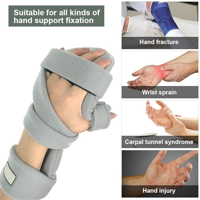 Hand splint, functional finger orthopedics, night wrist thumb immobilization device support to help hand and fingers recover from stroke, hemiplegia, muscle atrophy, carpal tunnel syndrome - BeesActive Australia