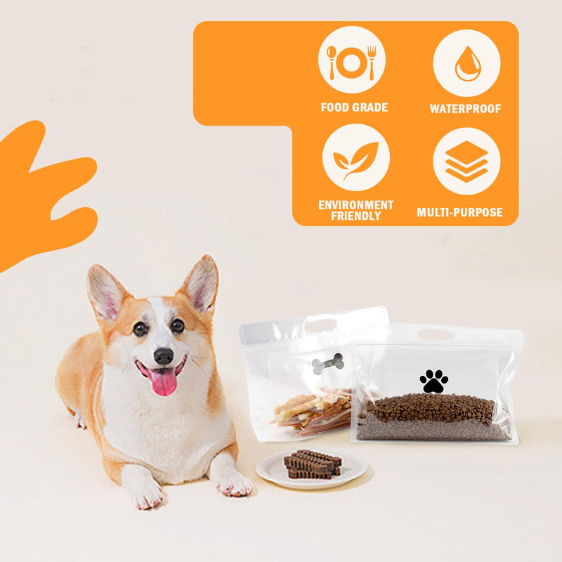 30pcs Travel Dog Food Container,Dog Food Bag,Stand Up Pet Food Storage Bag,Dog Cat Food Travel Bag with Handle,Portable and Waterproof Pet Kibble Container,Dog Camping Essentials - BeesActive Australia
