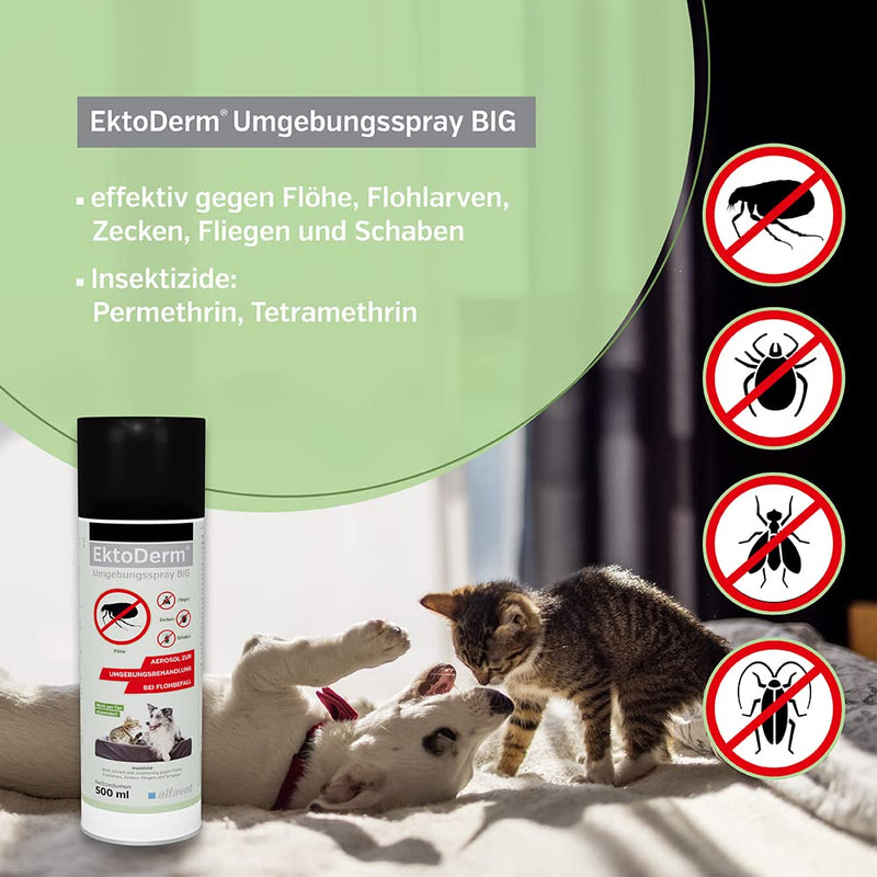 Alfavet EktoDerm Big, environmental spray, for environmental treatment of flea infestations, insecticide, 500 ml for up to 170 m² - BeesActive Australia