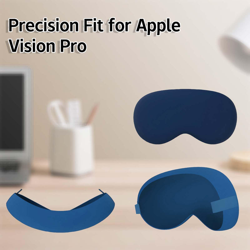 Silicone Soft Ultra Case for Apple Vision Pro VR 2024 Front Glass-Dust-Proof, Drop-Proof, not Easy to get Dirty Blue - BeesActive Australia