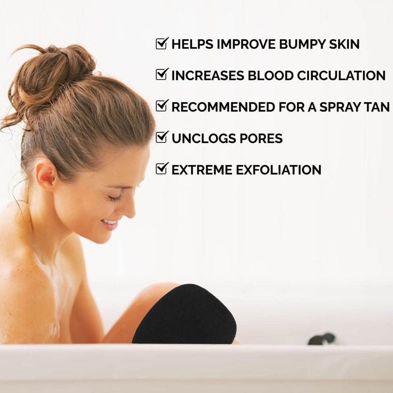 Exfoliating Body Scrub for Bath & Shower Use - Face Scrubber & Body Exfoliator for Dead Skin Remover - Korean Exfoliating Glove Shower Scrub for Men and Women - Pair All Black Black Pair - BeesActive Australia