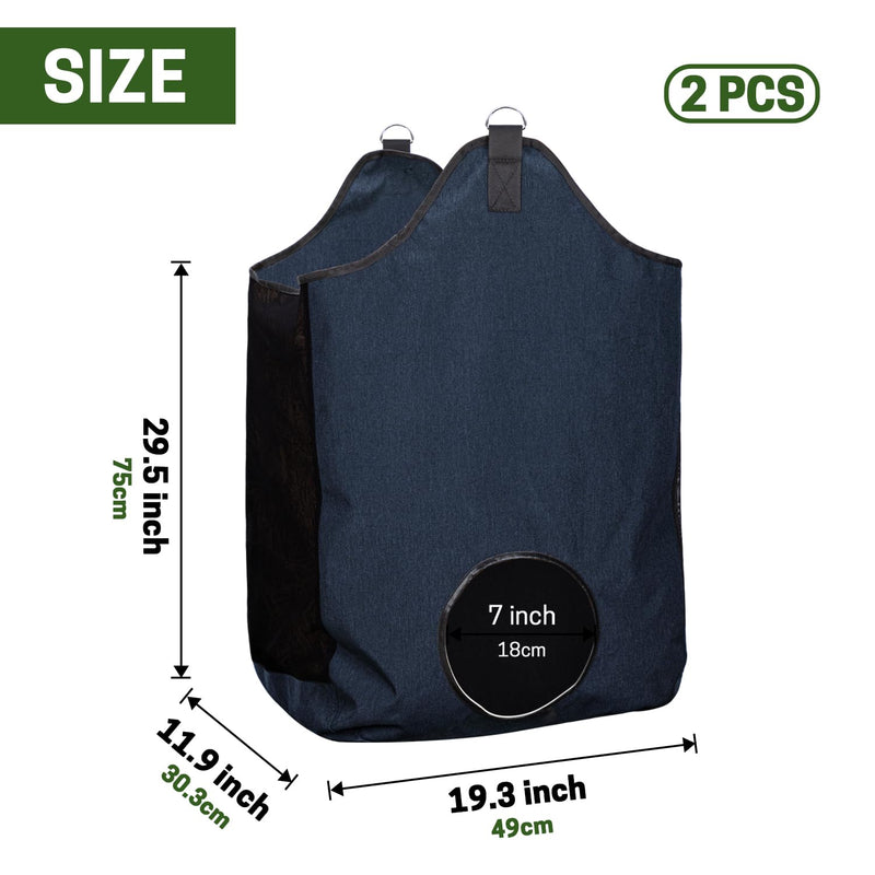 2 Pcs Hay Bags for Horse, Large Capacity Feeding Bag, Goat Hay Feeder, Hay Nets for Sheep, Open Feed Hole Hay Feeder for Slow Feeding Blue - BeesActive Australia
