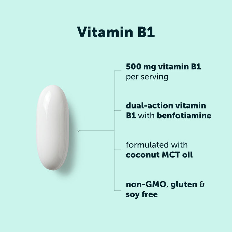 Micro Ingredients Vitamin B1 Thiamine 500mg Per Serving, 240 Softgels | With Benfotiamine | Made with MCT Oil | Fat & Water Soluble Forms of Vitamin B1 | Thiamine Supplement | Non-GMO, Gluten Free