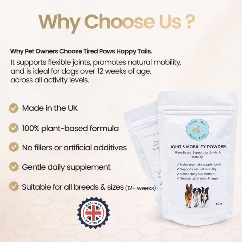 TPHT Dog Joint Supplement – Hip & Joint Supplement for Dogs – Joint Supplements for Dogs with Stiff Joints – Daily Joint Care for Dogs – Mobility Support for Older Dogs – 60g