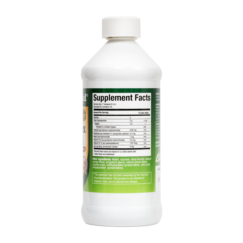 HealthA2Z® Liquid Vitamin B-Complex Plus Iron, Natural Orange Flavored, 16oz (473ml)