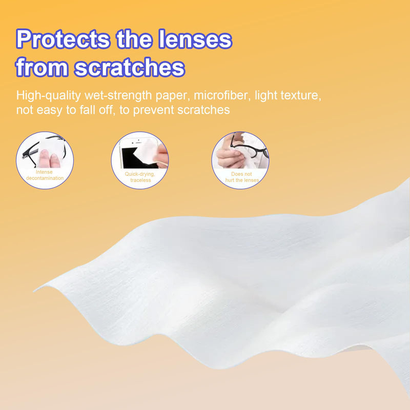 Lens Wipes for Eyeglasses,Eyeglass erasers are Packed SeparatelyÔºåGlasses Cleaner for Cleaning Glasses, Camera Lenses, Sunglasses, Mobile Phone Screens, Goggles, etc. (200 Pieces) 1 Count (Pack of 200)