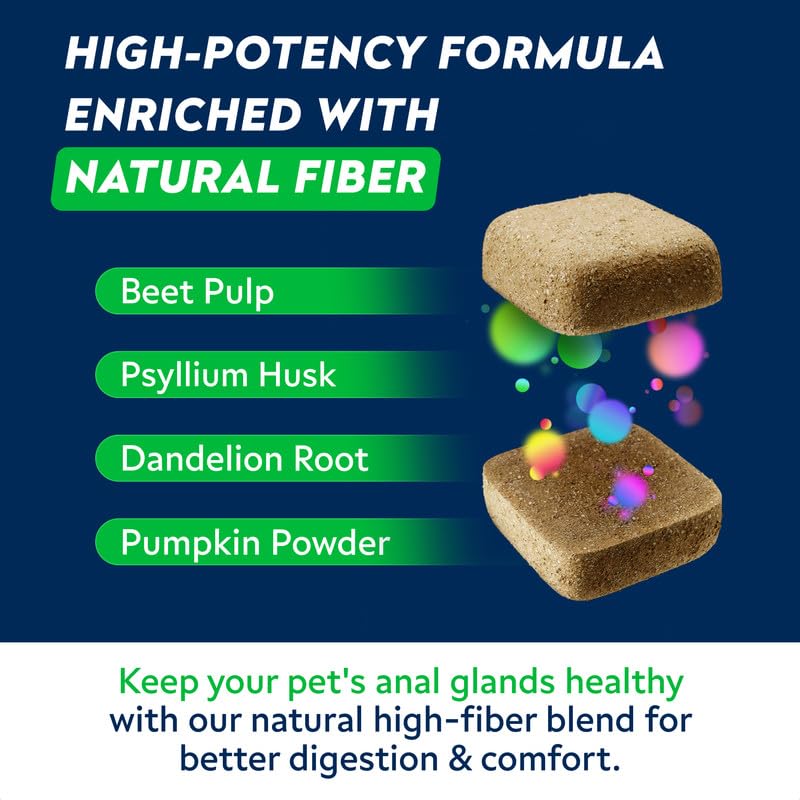 STRELLALAB Anal Gland - 110 Soft Chews, Scoot Treatment - Digestive Enzymes, Prebiotics & Fiber Supplement for Dogs Digestion & Gut Health. Proprietary Blend of Beet - Grilled Chicken - BeesActive Australia
