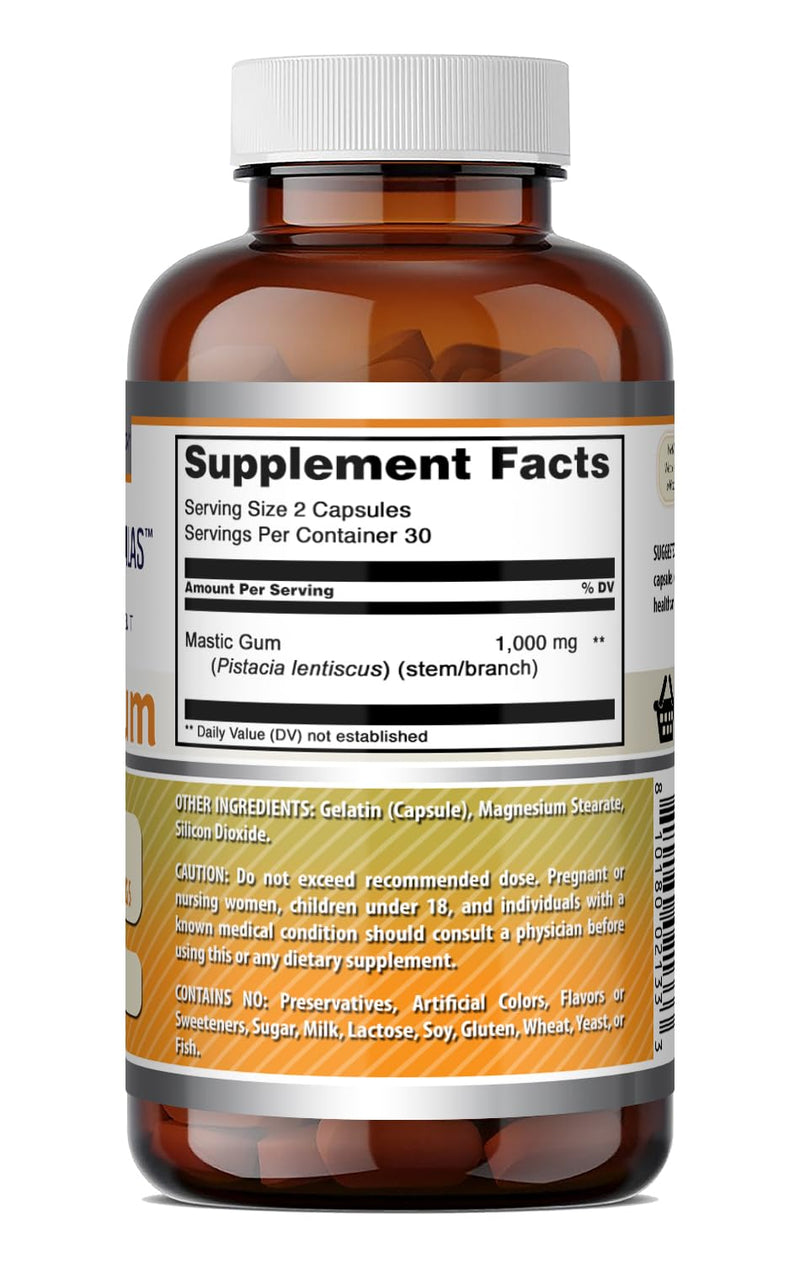 Amazing Formulas Mastic Gum 1000 Mg | Capsules Supplement | Non-GMO | Gluten-Free | Made in USA (1 Pack | 60 Count) Unflavored | 60 Count