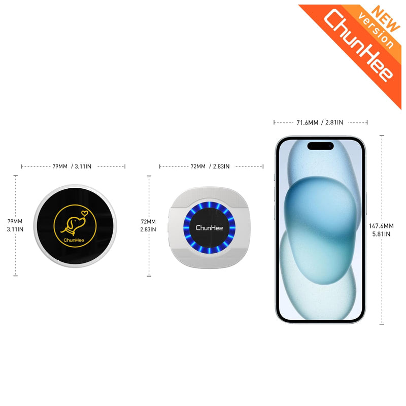 ChunHee Dog Bells to Go Outside,Customized Ringtones Bells for Dog Training to Go Outside,Dog Door Bell for Dogs to Ring to Go Potty,Dog Bells with Adjustable Volume,1 Receiver & 2 Dog Buttons 1 Receiver+2 Touch Button - BeesActive Australia