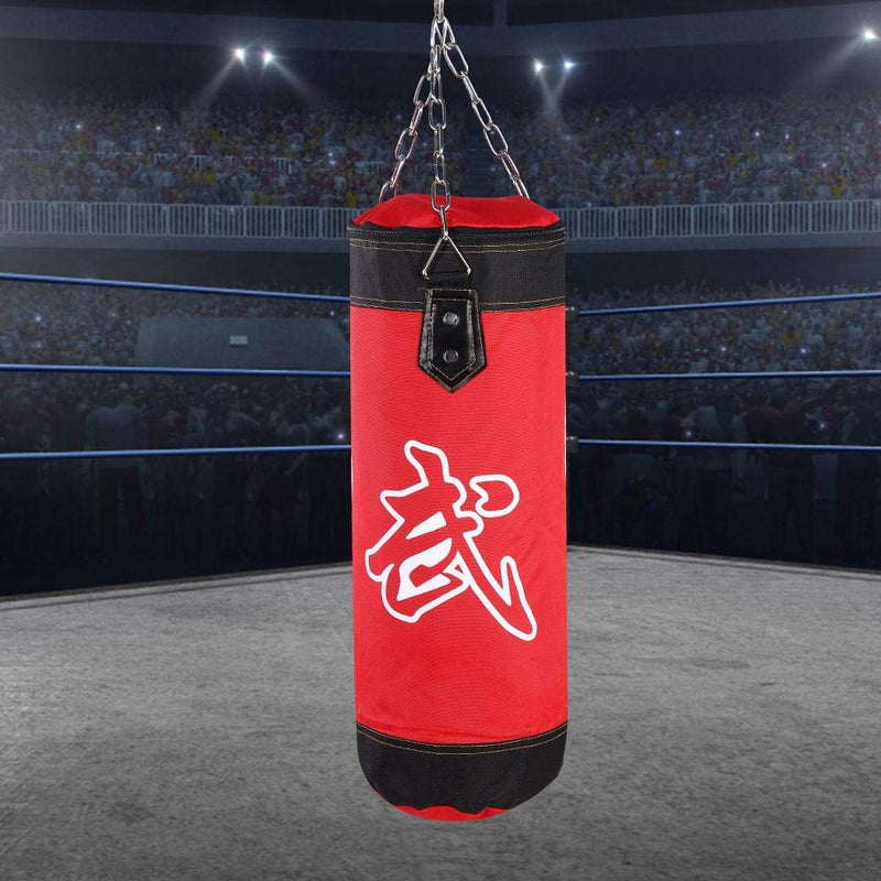 Adult Boxing Punching Bag Set, Unfilled Heavy Training Kick Bag for Muay Thai Hook Kick Sandbag Fight Karate RED 60CM