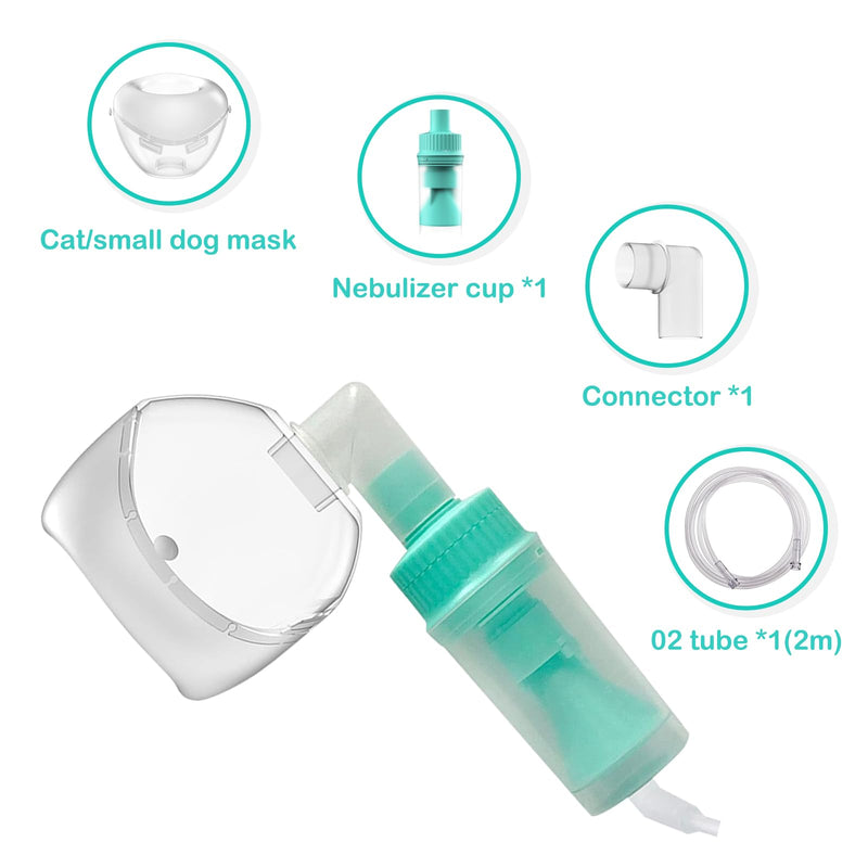 Cat Nebulizer Lying Cup and Cat Inhaler Mask, Pet Oxygen Mask for Cats, Puppies and Small Dogs (Nebulizer Device Not Included) S