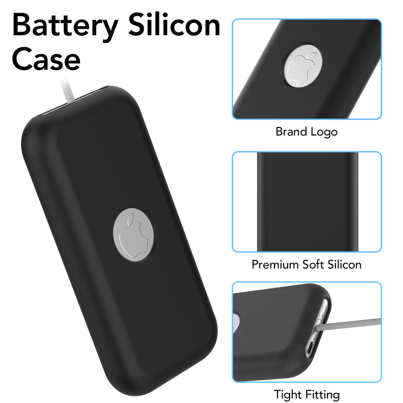 Compatible with Apple Vision Pro Battery Case,Silicone Apple VR Vision Pro Battery Protective Case Cover,Anti-Scratch,Fall-Proof and Soft Case for Apple Vision Pro Battery Accessories(Black) Black - BeesActive Australia