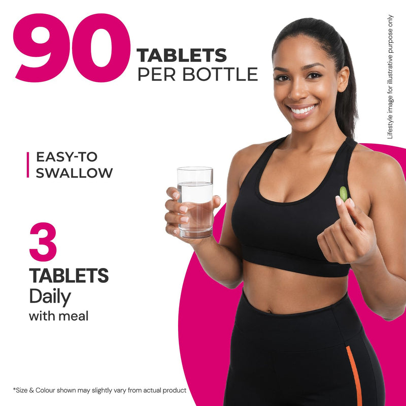 Multivitamin for Women with Iron, Biotin & Zinc, 90 Tablets | 36 essential vitamins with B Complex, CoQ10 & Cranberry to support hair, skin & nails, daily energy and immune function.*