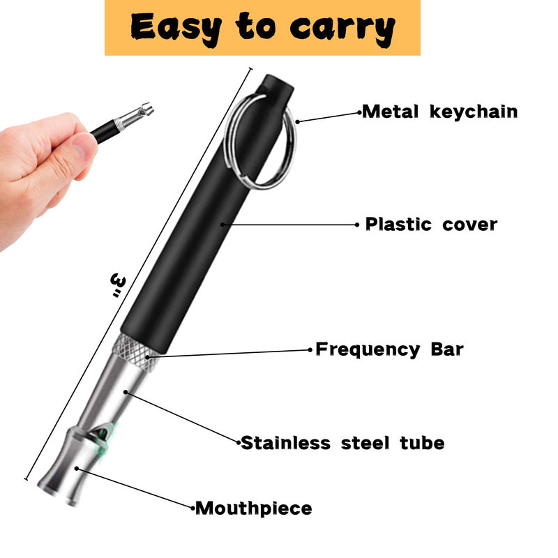 Dog Whistle to Stop Barking,2pack Adjustable Pitch Ultrasonic Silent Dog Whistles, Dog Training Tools,Stop Neighbors Dog from Barking,Pet Recall, Stop Dog Attack,with Black Lanyard - BeesActive Australia