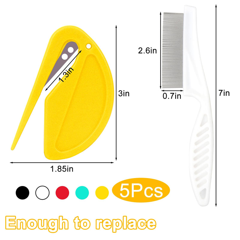 5 Pcs Knotting Comb for Cats + Grooming Combs, Pet Knotting Comb for Dog, Pet Hair Removal Tool, Cat Matted Fur Remover Sets - BeesActive Australia