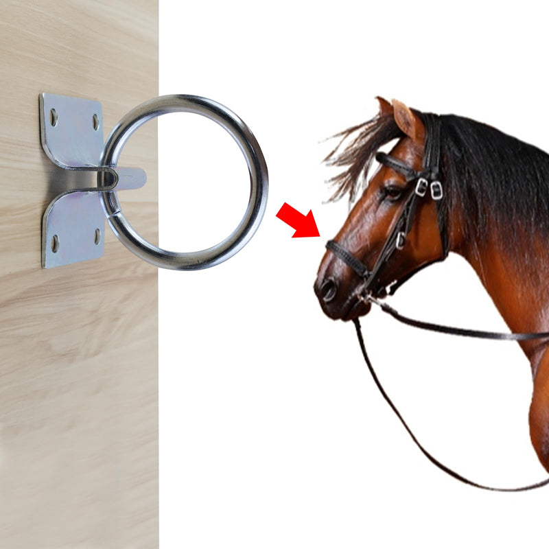 2Pcs M7*60 Cross Tie Ring for Horse,Block Tie Ring Hitching Ring with Screws for Horse Stall Stable，Horse Barn Supplie 2 - BeesActive Australia