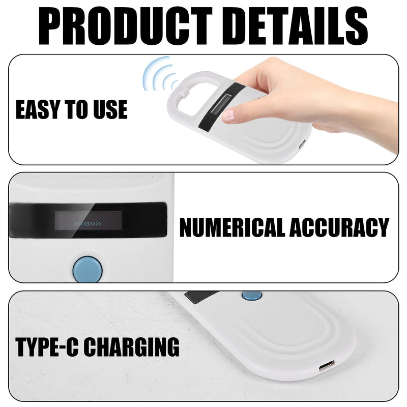 Pet ID reader, white animal chip reader, microchip reader for dogs/cats, pet microchip scanning dog microchip scanner, pet ID pet scanner pet chip reader for animal tracking - BeesActive Australia