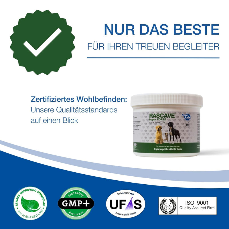 NutriLabs Rascave Hepar Forte tablets for dogs 90 PCS. - Liver tablets - B vitamins for dogs - Health products for dogs - Dog food supplements - Liver complex - BeesActive Australia