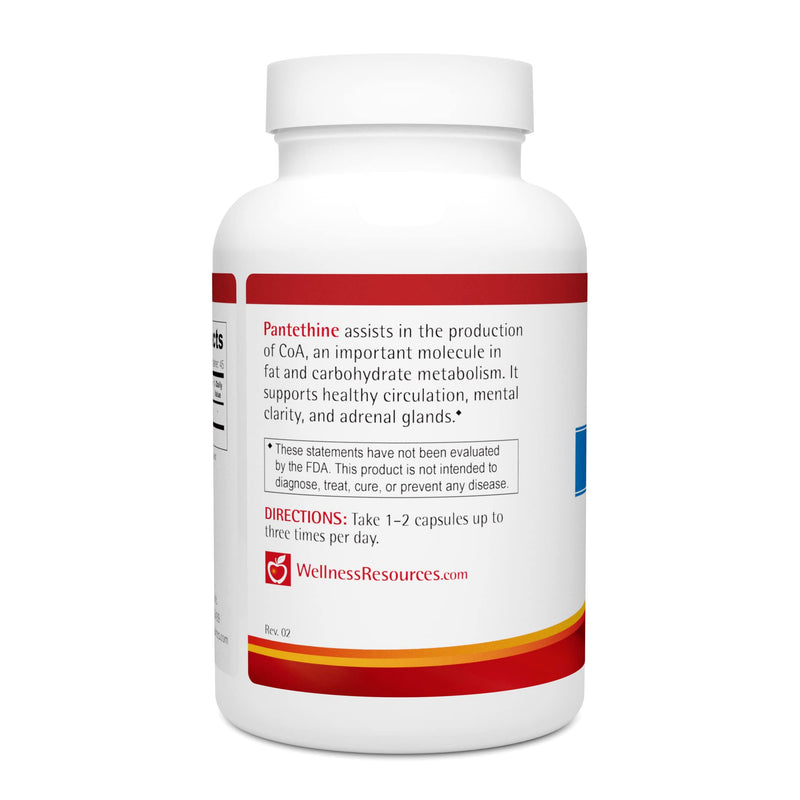 Wellness Resources Pantethine - Active Vitamin B5. Vegan (300mg Per Capsule, 90 Capsules)