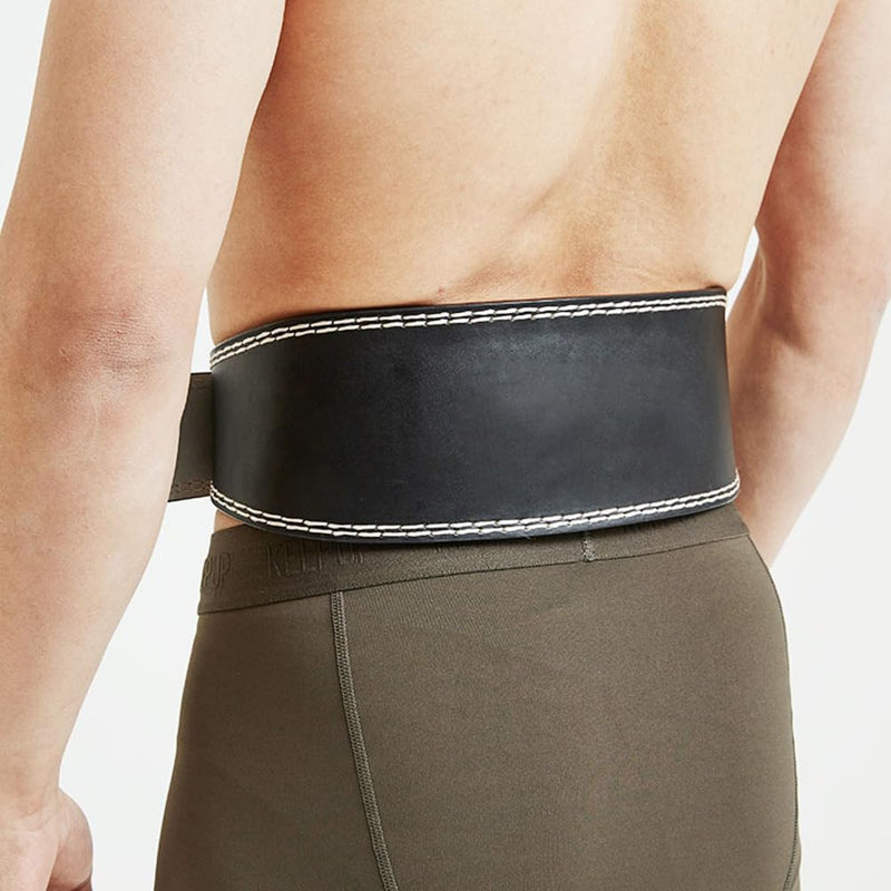 VANZACK Weightlifting Belt Pu Leather Adjustable Back Support Lumbar Brace Strap for Squats Deadlifts Powerlifting Training Black 120X11CM - BeesActive Australia