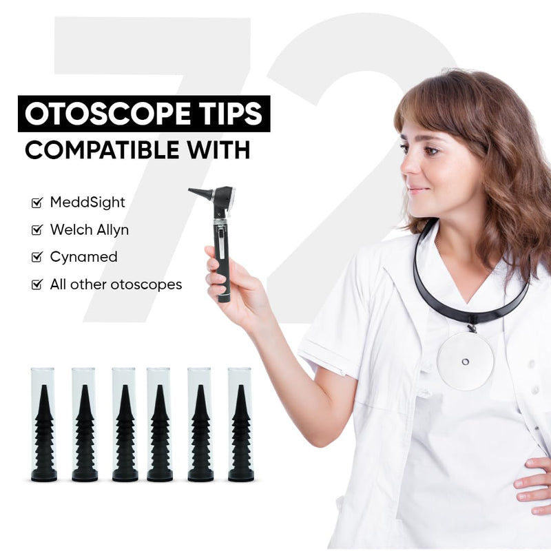 Disposable Otoscope Specula Tips, Single-Use Plastic Ear Speculum Covers, Medical-Grade, Pack of 72 Cover (2.5 mm & 4.0 mm) - BeesActive Australia
