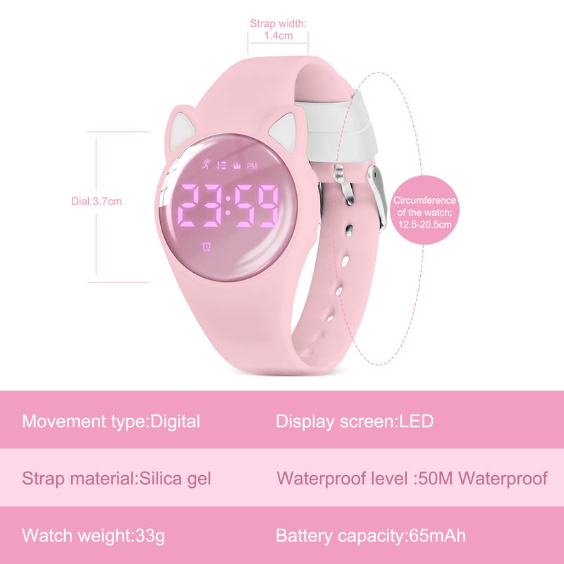 BEN NEVIS Kids Watch, Digital Watch for Boys Girls, Sport Watch with Fitness Tracker, Alarm Clock, Stopwatch, No App and Waterproof, Watch for Kids Ages 5-12 19-Pink-DJ