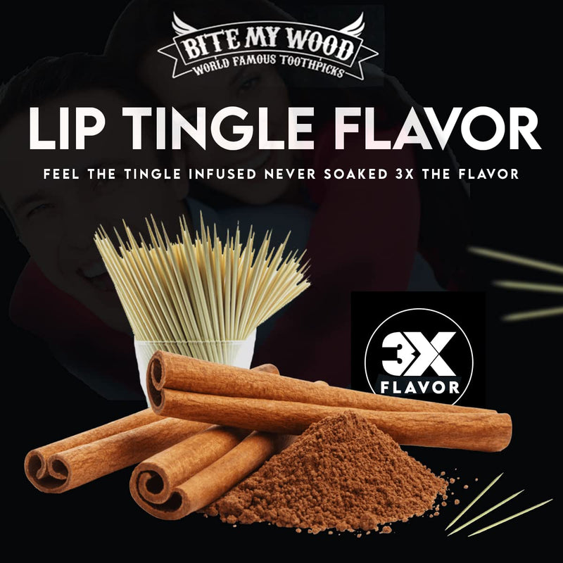 Bite My Wood Cinnamon Toothpicks - Triple Infused Flavor Red Hot Cinnamon Toothpicks Helps With Bad Oral Habits, Zero Calories, Keto Friendly, Appetite Control Aid - 100 Count - BeesActive Australia