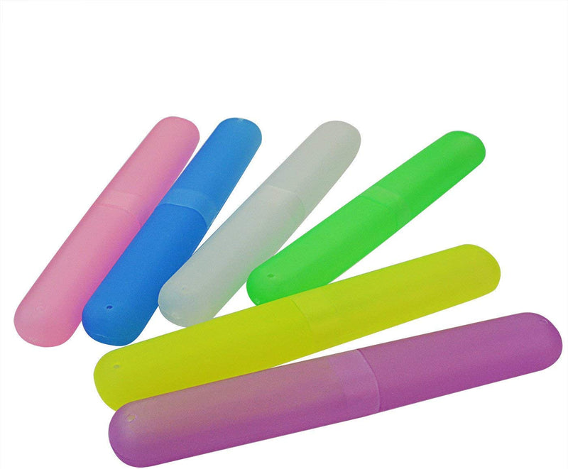 24PCS Plastic Toothbrush Case Six Colors Portable Dust-proof Toothbrush Cases Toothbrushes Holder for Daily and Travel Use (24) 24 - BeesActive Australia