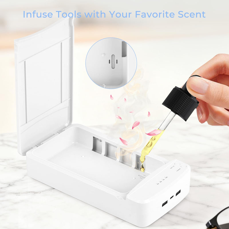 Nail Tool Sterilizer with Blue Light, Portable USB Sterilizating Box, Multi-Functional Nail Cleaner Box for Manicure Salon,Tweezers,Tattoo,Scissors,Jewelry,Phone, Watch,Keys - BeesActive Australia