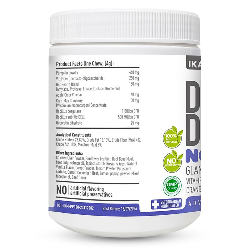 Doggy Dailies | Advanced Anal Gland Support Chews for Dogs | No Scoot Pet Supplements | Fibre Supplement With Pumpkin Powder for Dogs | Dog Digestion Tablets Formulated by Vets | 120 120 Count (Pack of 1)
