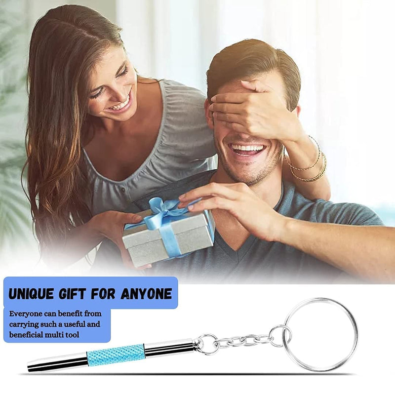UNEAK - Eyeglass Screwdriver Repair Kit Precision 3 in 1 Mini Screwdrivers Set Keychain Glasses, Sunglasses, Sunglass, Watch, Electronics, Jewelry, Eyeglasses, Flat Head, Phillips, Hex Blue