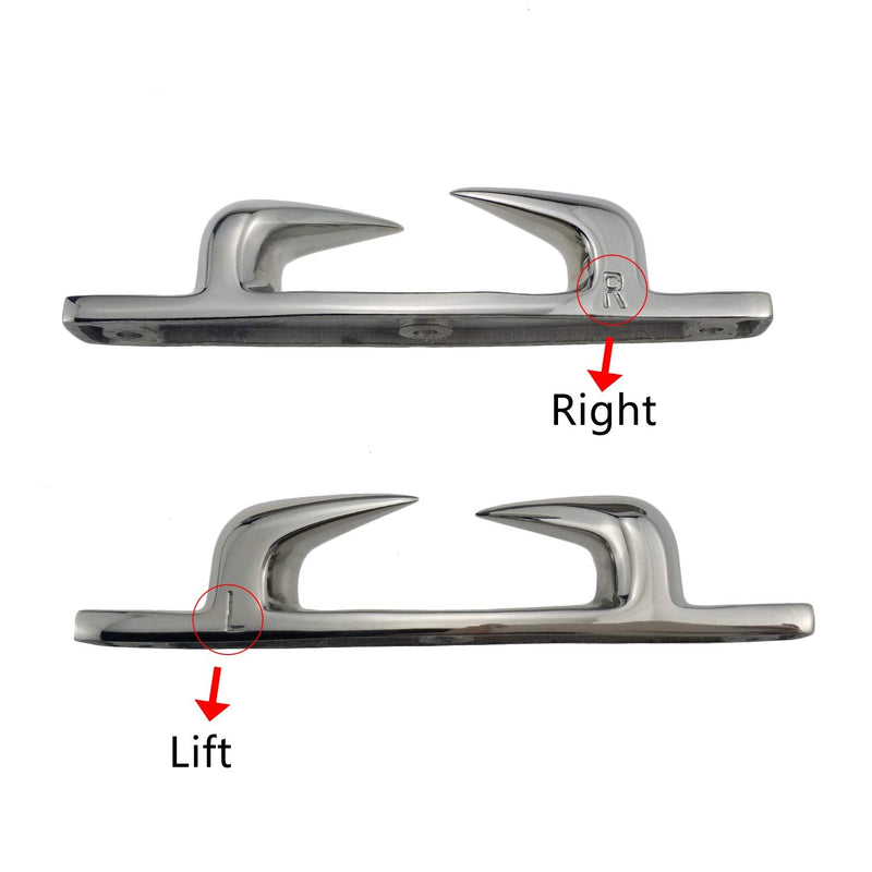 keehui Heavy Dudy Marine Grade 316 Stainless 2PCS of Right and Left 3 Holes 4-1/2"(119mm) or 6"(152mm) Boat Angled Bow Chocks Yacht Deck Dock Mooring Rope Cleat Chock 119mm(4.5in)