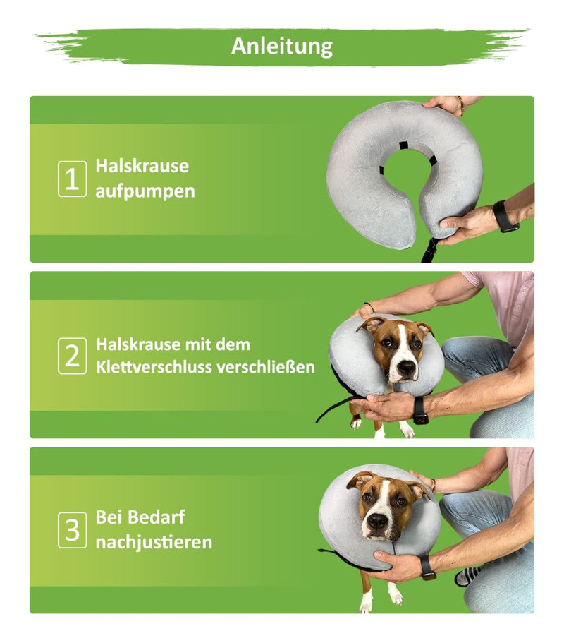 NEW: MC-Royal®Premium neck brace - inflatable premium neck brace for dogs and cats [reliable protection] - dog collar - leak protection dog - dog collar - cat neck brace - protective collar dog 2.Size: L - BeesActive Australia
