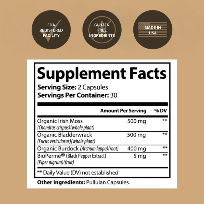 Black Girl Vitamins Organic Sea Moss Capsules – 92 Minerals Superfood Supplement | Vegan Sea Moss Pills for Thyroid, Digestive & Immune Support | Black-Owned, Non-GMO