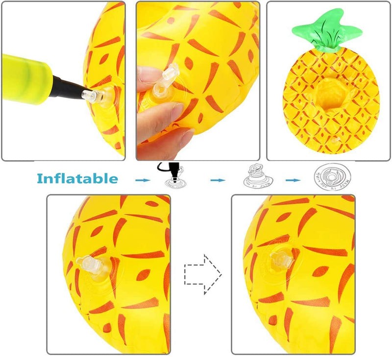 6 Pcs Small Animal Inflatable Float Toy Swimming Ring with Air Pump Bath Collar Ring for Ferret Lizard Hedgehog Hamster Squirrel Tortoise Water Beach Pool Cage Accessories Photo Shoot Toy Pet Supplies - BeesActive Australia
