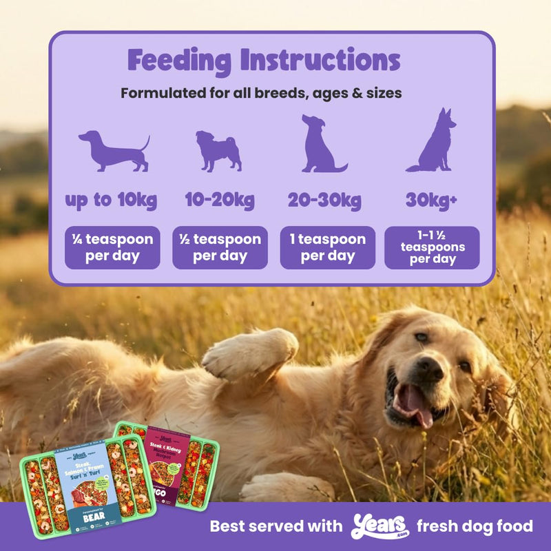 YEARS Breed Health+ Vet Certified Prebiotic Joint Support for Dogs Nutritional Supplement Powder for Mobility | 40g | Fussy Dog Approved for Sensitive Stomachs