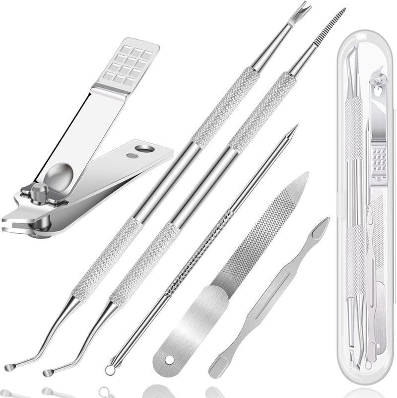 Upgraded Ingrown Toenail Tool, Ingrown Toenail File And Lifter, Podiatrist Nail Treatment Tools, Stainless Steel Surgery Grade, Manicure Pedicure Set, Thick Nail Clean, Pain Relief Kits