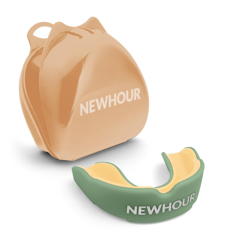 Sports Mouth Guard for Boxing, MMA, Muay Thai, Wrestling, Football & Water Sports – NewHour Adult Mouthguard with a Protective, Breathable Case Basil