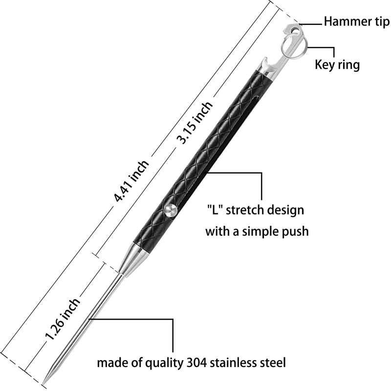 Stainless Steel Telescopic Toothpicks, 2PCS Black Steel Metal Retractable Toothpicks Reusable Multi-purpose Tooth Picks for Travel Home Outdoor - BeesActive Australia